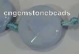 CAG2885 15.5 inches 23mm faceted coin agate gemstone beads