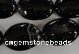 CAG2920 15.5 inches 18*25mm oval black line agate beads