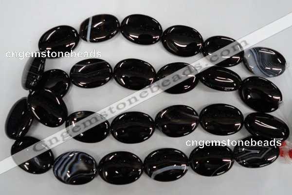 CAG2921 15.5 inches 22*30mm oval black line agate beads