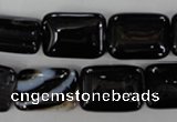 CAG2955 15.5 inches 13*18mm rectangle black line agate beads