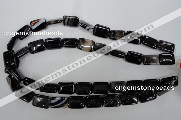 CAG2955 15.5 inches 13*18mm rectangle black line agate beads