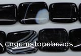 CAG2956 15.5 inches 15*20mm rectangle black line agate beads