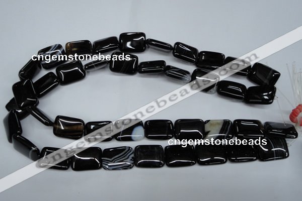 CAG2956 15.5 inches 15*20mm rectangle black line agate beads