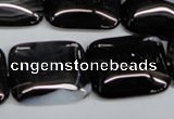 CAG2957 15.5 inches 20*25mm rectangle black line agate beads