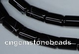 CAG2975 15.5 inches 8*14mm tube black line agate beads