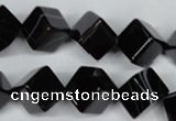 CAG2978 15.5 inches 10*10mm cube black line agate beads