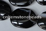 CAG3007 15.5 inches 22*30mm oval black line agate beads
