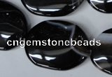 CAG3007 15.5 inches 22*30mm oval black line agate beads