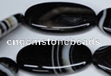 CAG3009 15.5 inches 20*40mm oval black line agate beads