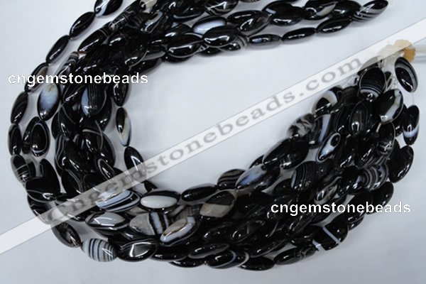 CAG3016 15.5 inches 10*20mm marquise black line agate beads