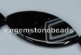 CAG3020 15.5 inches 25*48mm marquise black line agate beads