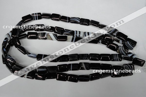 CAG3021 15.5 inches 10*14mm rectangle black line agate beads