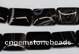 CAG3022 15.5 inches 12*16mm rectangle black line agate beads