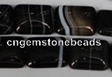 CAG3024 15.5 inches 15*20mm rectangle black line agate beads