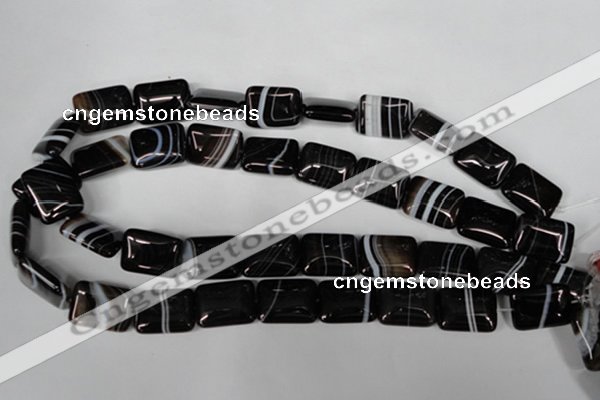 CAG3024 15.5 inches 15*20mm rectangle black line agate beads
