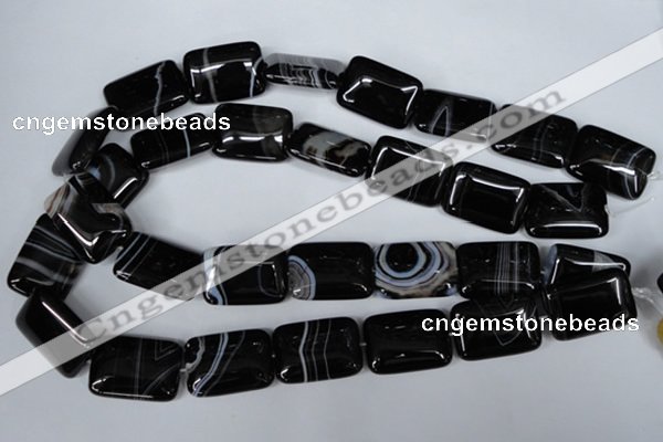 CAG3025 15.5 inches 18*25mm rectangle black line agate beads