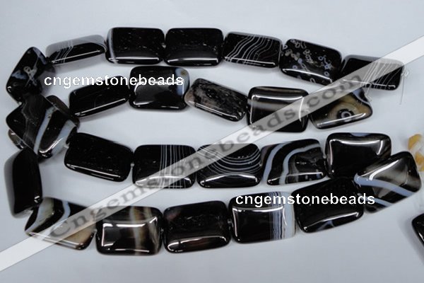 CAG3026 15.5 inches 22*30mm rectangle black line agate beads