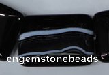 CAG3027 15.5 inches 25*35mm rectangle black line agate beads