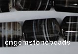 CAG3048 15.5 inches 16*25mm flat tube black line agate beads