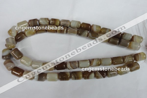 CAG3123 15.5 inches 12*16mm column brown line agate beads