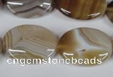 CAG3135 15.5 inches 18*25mm oval brown line agate beads