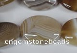 CAG3136 15.5 inches 22*30mm oval brown line agate beads