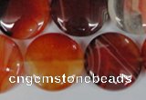 CAG3187 15.5 inches 22mm flat round red line agate beads