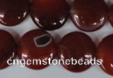 CAG3189 15.5 inches 18mm flat round red line agate beads