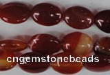 CAG3192 15.5 inches 10*14mm oval red line agate beads