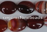CAG3195 15.5 inches 15*20mm oval red line agate beads