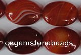 CAG3196 15.5 inches 18*25mm oval red line agate beads