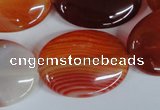 CAG3197 15.5 inches 22*30mm oval red line agate beads