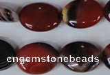 CAG3204 15.5 inches 15*20mm oval red line agate beads