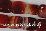 CAG3243 15.5 inches 16*16mm square red line agate beads