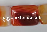 CAG3257 15.5 inches 22*30mm rectangle red line agate beads