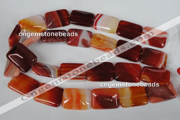 CAG3257 15.5 inches 22*30mm rectangle red line agate beads