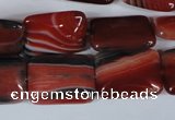 CAG3263 15.5 inches 13*18mm rectangle red line agate beads