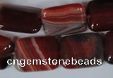 CAG3264 15.5 inches 15*20mm rectangle red line agate beads