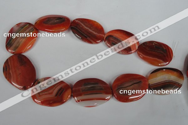 CAG3270 15.5 inches 28*40mm freeform red line agate beads