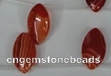 CAG3283 Top-drilled 12*20mm marquise red line agate beads