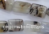 CAG3343 15.5 inches 13*18mm rectangle natural grey agate beads