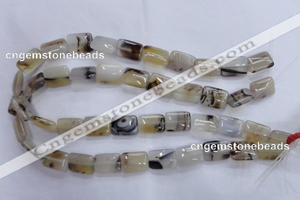 CAG3343 15.5 inches 13*18mm rectangle natural grey agate beads