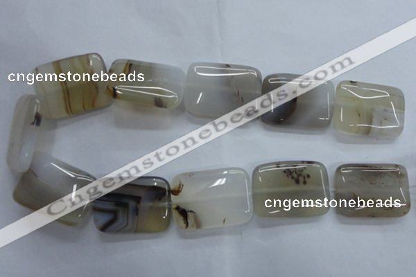 CAG3347 15.5 inches 25*35mm rectangle natural grey agate beads
