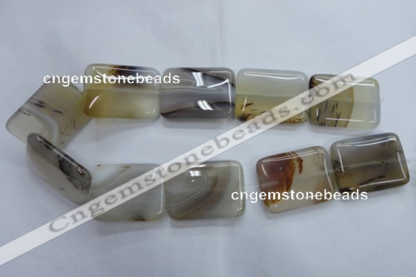 CAG3348 15.5 inches 30*40mm rectangle natural grey agate beads