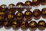 CAG3401 15.5 inches 8mm carved round red agate beads wholesale