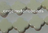 CAG3426 15.5 inches 16*16mm flower white agate gemstone beads