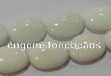 CAG3432 15.5 inches 13*18mm oval white agate gemstone beads