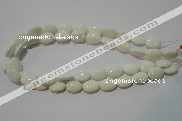 CAG3432 15.5 inches 13*18mm oval white agate gemstone beads