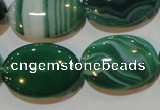 CAG3463 15.5 inches 18*25mm oval green line agate beads