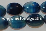 CAG3481 15.5 inches 15*20mm oval blue line agate beads